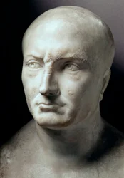 Marmurowa głowa Publiusza Korneliusza Scypiona Afrykańskiego, rzymskiego męża stanu (235-183 p.n.e.) - Rzym, Muzea Kapitolińskie - głowa Publiusza Korneliusza Scypiona Afrykańskiego (236-183 p.n.e.) (Scypion Afrykański, Scypion Starszy, Scypion Afrykański