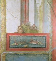 Scena morska, Pompeje, Włochy (fresk)