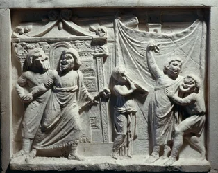 Relief sceny teatralnej z komedii „Andria”, autorstwa Publiusza Terencjusza Afera (relief)