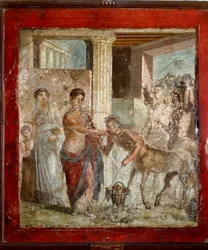 Sztuka rzymska: „Centaur bierze udział w weselu Pirithoos (Pirithous) i Hippodamia” Rzymski fresk z Pompei. I wne (fresk)
