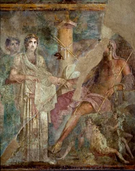 Sztuka rzymska: „Zaślubiny Zeusa i Hery na górze Ida”. Rzymski fresk z Domu Poety Tragicznego w Pompejach. I wiek n.e. Neapol, Museo Archeologico Nazionale