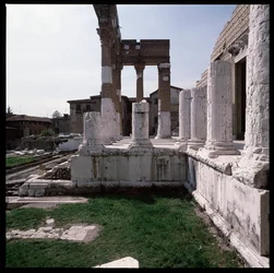 Sztuka rzymska: widok stolicy (capitolium), 73 AD, Brescia Włochy