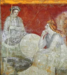 Rodzina królewska z Macedonii, detal (fresk
