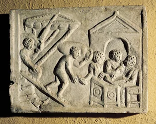 Rozładunek ładunków i kontrola portów, płaskorzeźba, cywilizacja rzymska