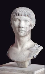 Sztuka rzymska: popiersie Ptolemeusza z Mauretanii (10 p.n.e. - 40 n.e.), marmur