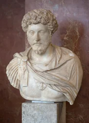 Art Rome Popiersie cesarza rzymskiego Marka Aurele (121 - 180 AD) marmur