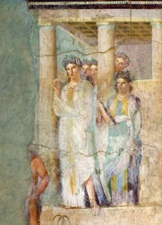 Fresk przedstawiający Ifigenię w Taurydzie, z domu Pinario Ceriale w Pompejach, Kampania, cywilizacja rzymska