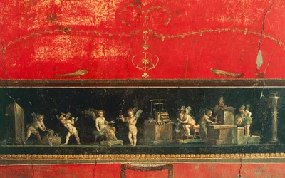 Fryz z amorkiem, Dom Vettii, Pompeje (Lista Światowego Dziedzictwa UNESCO
