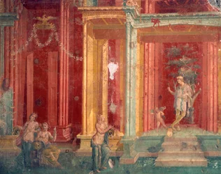 Włochy, Prowincja Neapol, Region Kampanii, Pompeje, Dom Loreio Tiburtino, Fresk