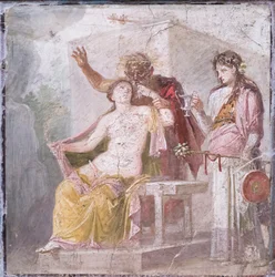 Stary satyr i hermafrodyta, 50-79 n.e. (fresk)