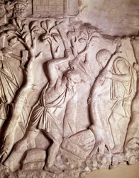 Sztuka rzymska: scena rozliczeniowa, płaskorzeźba, Muzeum Starożytności Rzymskich, Rzym