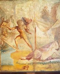 Tezeusz opuszczający Ariadnę, fresk z Pompejów
