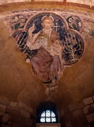 Chrystus w majestacie. Fresk z XIII wieku, krypta katedry w Auxerre.