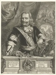 Portret Michiela de Ruyter Michael Adriaensz de Ruyter Knight Lt Admirael generał Van Hollandt i West Vrieslandt (tytuł na obiekcie)