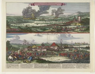 Podróż do Chatham i podbój wyspy Sheppey, 1667 Obraz miasta i rewiru Rochester, Chetham itp. / Het Eylandt Shepey and 