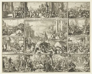 Prześladowania protestantów we Francji po odwołaniu edyktu nantejskiego, 1685-1686 Tyran przeciwko reformowanym w Vrankrijk (tytuł na obiekcie)