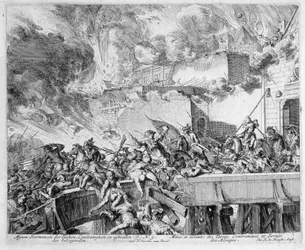 Cykl druków wiedeńskich, eksplozja miny i kontrmin, najazd na Turków, 1683 r.
