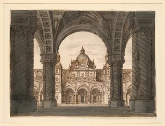 Scenografia, Fasada kościoła z loggii, I due Valdomiri Felice Romani, muzyka Pietro de Winter. Wystąpił w La Scali w Mediolanie, 1818