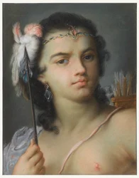 Rysunek przedstawiający personifikację Ameryki, przed 1720 r.