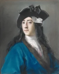 Gustavus Hamilton, drugi wicehrabia Boyne, w kostiumie maskarady, 1730-31 (pastel na papierze, ułożony na płótnie)