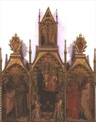 Madonna z Dzieciątkiem na tronie ze świętymi (tempera na panelu)