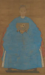 Portret Starej Damy, datowany na Xinyou 1561 lub 1621.