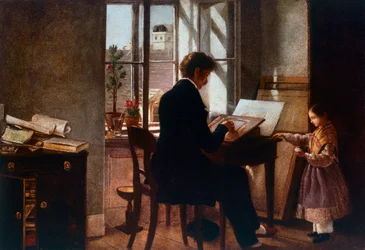W oknie, Rudolf von Alt (1812-1905), olej na płótnie.