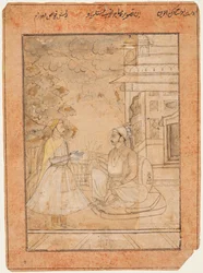 Maharadża Anup Singh z Bikanera (panujący 1669-98) otrzymuje dworzanina