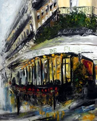 Cafe de Flore Evening Paris, 2021 (olej na płótnie)