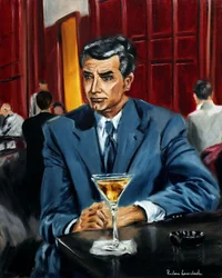 Cary Grant w filmie "Północny zachód", 2023 (olej na płótnie)