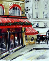 Boże Narodzenie w Bar Marche Paris, 2021 (olej na płótnie)