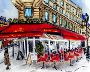 Restauracja Royal Opera w Paryżu, 2022 (olej na płótnie)