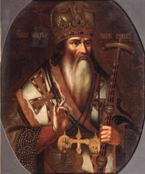 Portret Joachima, patriarchy Moskwy 1674-1690, koniec XVII wieku.