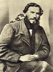 Autoportret Leona Tołstoja (1828-1910) w Jasnej Polanie (Rosja). Fotografia