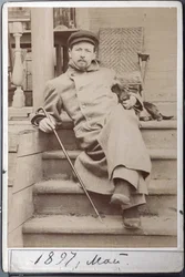 Portret de Antona Czechowa z Herdog Hiną w maju 1896 w Melikhov, T. Chekhov Estate (zdjęcie albumu)