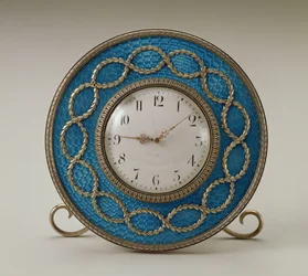 Zegarek Faberge, ok. 1890 (srebro pozłacany i emaliowany)
