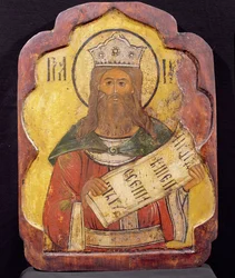 Król Dawid, ikona, ukraiński (tempera na panelu)