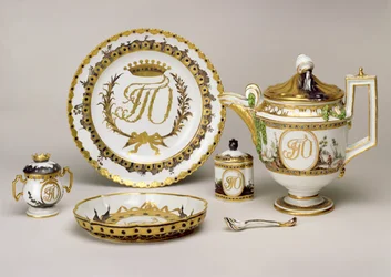 Serwis do herbaty Orlov z Cesarskiej Fabryki Porcelany w Petersburgu, ok. 1765 (porcelana) (patrz także 74497)