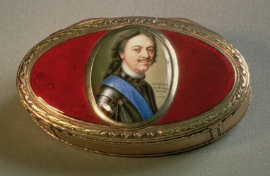Tabakiera z miniaturą portretową Piotra Wielkiego, 1727 (złoto)