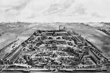 Widok na Ogólnorosyjską Wystawę 1882, Chodynka, Moskwa, Rosja