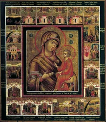 Madonna z Tichwinu ze scenami granicznymi, pierwsza ćw. XIX w.