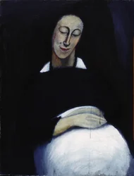 Śpiąca kobieta (olej na płótnie)