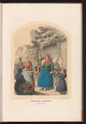 Tradycyjny strój Lonnekera i Lossera w Overijssel, 1857 Prowincja Overijssel. Lonneker, Losser itp. / XXXIV (tytuł na obiekcie)