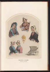 Tradycyjny strój Schouwen i Duiveland w Zelandii, 1857 Prowincja Zelandia. Schouwen en Duiveland / XXVIII (tytuł na obiekcie)
