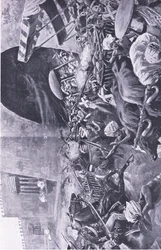 Indyjski bunt: jak walczyli o stłumienie buntu w Hindustanie, ilustracja z brytyjskich bitew na lądzie i morzu, 1915