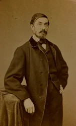 Portret Auguste Paul Charles Anastasi, francuski malarz; wizytówka (zdjęcie czarno-białe)