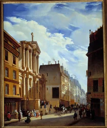 Widok na rue Saint Honore i kościół Saint Roch w Paryżu w 1840 roku (olej na płótnie)