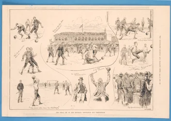 Finał konkursu Pucharu Związku Piłki Nożnej, z „The Illustrated Sporting and Dramatic News”, 6 kwietnia 1889 (litografia)