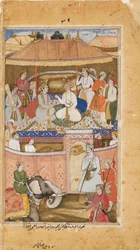 Kryszna pod postacią Indry doradza królowi, 1598