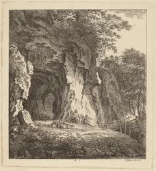 Dwóch pasterzy w skalistym krajobrazie, 1764.